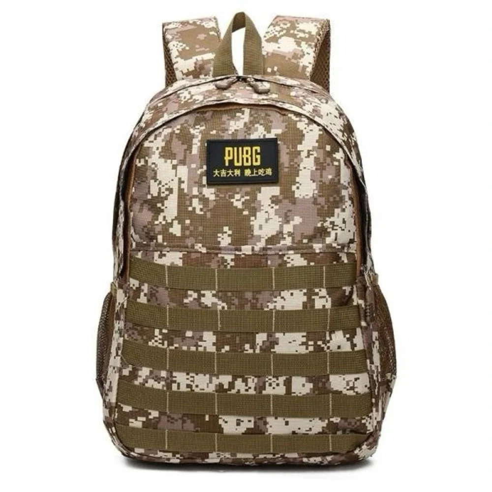 Brown Digital Camouflage Water Resistant School Backpack with 3 Compartments New